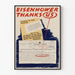 Vintage vægplakat Eisenhower Thanks Us - Industriel og historisk dekoration