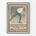 Vintage plakat med isdans Pullach Bürger Bräu Terrasser