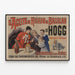 Vintage plakat med fiskeolie fra Hogg — indrammet kunstværk på væggen