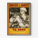 Vintage plakat for rekruttering til marinen - Retro vægdekoration