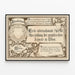 Vintage plakat af Den Internationale Kunstgrafikudstilling i Wien 1883 — indrammet kunstværk på væggen