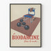 Vintage plakat BIODARCINE med håndvægte og blå stol