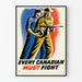 Vintage Krigsplakat - Hver canadier skal kæmpe