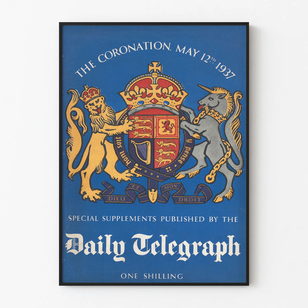 Vintage plakat Daily Telegraph - Kongeriget Georg VI's kroning 1937