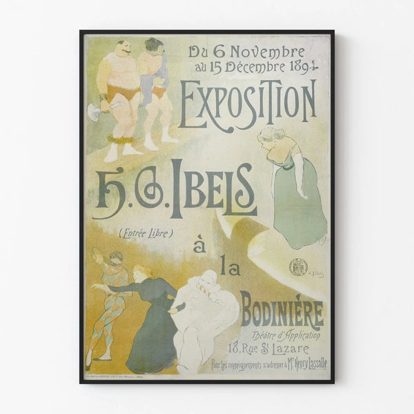 Gammel plakat udstilling H.G. Ibels 1894 vægdekoration vintage