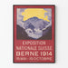 Nationaludstilling Schweiz Bern 1914 vægdekoration vintage plakat