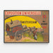 Vintage plakat Verdensudstilling Amsterdam 1895 — indrammet kunstværk på væggen