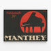 Vintage plakat Piano F. Manthey & Co Potsdamerstr. 31 — indrammet kunstværk på væggen