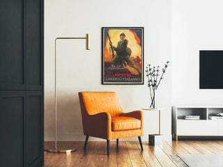 Italiensk militærpropagandaplakat - Vintage plakat til vægdekoration