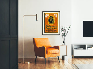 Vintage plakat i felgrau trykkunst 1917 – Historisk militær vægdekoration
