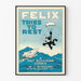 Vintage plakat Felix forsøger at hvile - Retro vægdekoration i tegneserie-stil