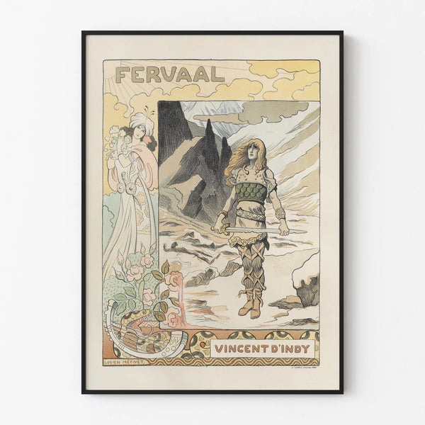 Art Nouveau plakat Fervaal af Vincent d'Indy af Lucien Métivet