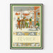 Vintage plakat februar med kostumerede vinterfigurer