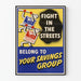 Vintage plakat Fight in the Streets - Inspirerende vægdekoration