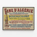Vintage plakat Fine d'Algérie Vinbrand vægdekoration — indrammet kunstværk på væggen