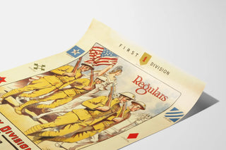 Vintage militærplakat for infanteridivisioner til vægdekoration