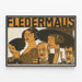 Vintage vægplakat Fledermaus i art déco-stil — indrammet kunstværk på væggen