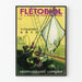 Vintage plakat af flétobiol med helleflynderleverolie - Retro vægdekoration