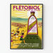 Vintage plakat Flétobiol Vitaminer A B C D fiskeolie af hellefisk