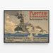 Vintage plakat af Flotten-Schauspiele med krigsskibe — indrammet kunstværk på væggen