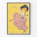 Plakat af Danseuse Folies Bergère i Rosa og Gul