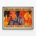 Vintage Jernbanen Express Agency Plakat Pålidelig Levering — indrammet kunstværk på væggen