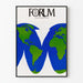Vintage plakat Forum English Teaching, verdenskort 1980