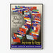 Vintage plakat fra Post Office Savings Bank med verdensflag
