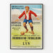 Vintage fodboldplakat Norge 1928 Fredriksstad Fodboldklub mod Lyn