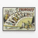 Vintage plakat Friscoff vægdekoration med musik — indrammet kunstværk på væggen