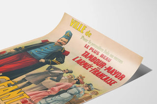 Vintage plakat af Tambour-Major, kæmpe, franske hær