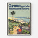 Vintage plakat af Genua og den italienske Riviera til vægdekoration