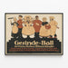 Vintage plakat Gesinde-Ball Berlin 1911 vægdekoration — indrammet kunstværk på væggen
