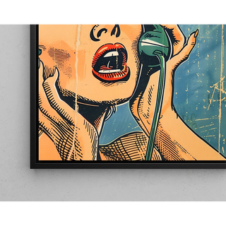 Pop Art-plakat - Overraskelse ved Telefonen
