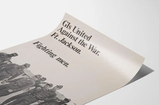 Vintage vægplakat mod krigen GI United Against the War
