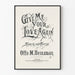 Vintage typografisk plakat Give Me Your Love Again