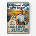 Vintage plakat af landbrugskampagne Hjælp vores landmænd