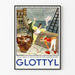 Vintage plakat Glottyl humoristisk illustration