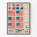 Plakat Overblik over det Amerikanske Flag - Historisk Vægdekoration