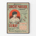 Gammel plakat af stor koncert i Paris Mme Demay 37 Faubourg Saint-Denis