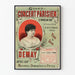 Vintage plakat af det store parisiske koncert 37 Faubourg Saint-Denis