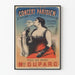 Vintage plakat af det store parisiske koncert med Mlle Duparc