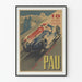 Vintageplakat af Grand Prix Automobil Pau 1950