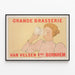 Vintageplakat af den store Van Velsen Brasserie, Bornhem — indrammet kunstværk på væggen