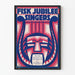 Dekorativ plakat Fisk Jubilee Singers med harpemotiv og maske