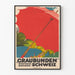 Vintage plakat Graubünden Rhaetische Bahnen Schweiz - Vintage vægdekoration