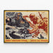 Vintage vægdekoration plakat 'Hilsner til de sovjetiske helte' Artem Legrand — indrammet kunstværk på væggen