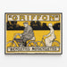 Vintage plakat af Griffon cykel og motorcykel gul — indrammet kunstværk på væggen