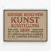 Historisk vægdekoration: Plakat Grosse Berliner Kunstausstellung 1899 — indrammet kunstværk på væggen