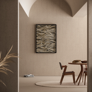 Boheme Bølger Beige og Sort Plakat - Moderne Design